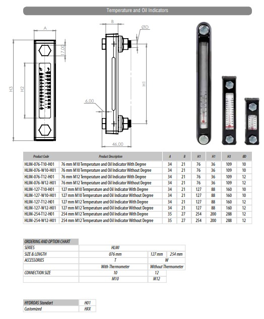 127 MM SEVİYE GÖSTERGESİ DERECELİ